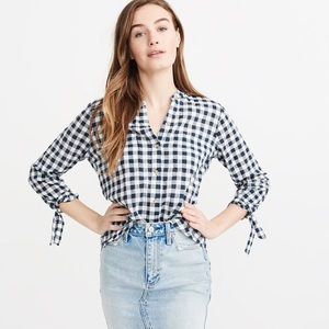 Abercrombie tie sleeve shirt